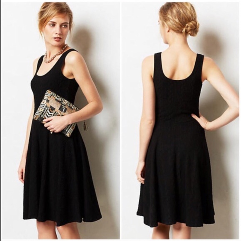 Anthropologie Bordeaux Black Dress